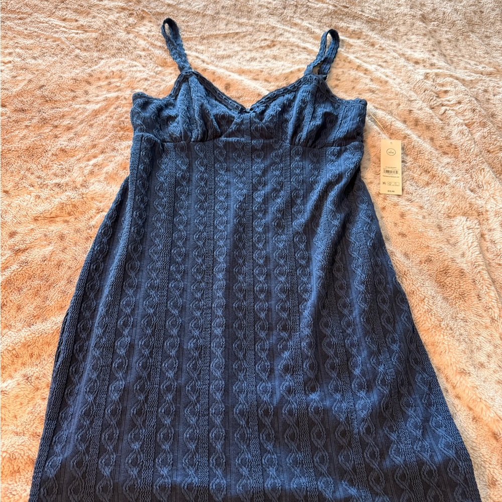 No Boundaries Navy Blue Lace Mini Dress